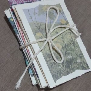 Handmade Randomly Picked Floral Notecard Set Of 10